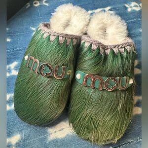 Mou Mou Sheepskin Fur Slide Slippers